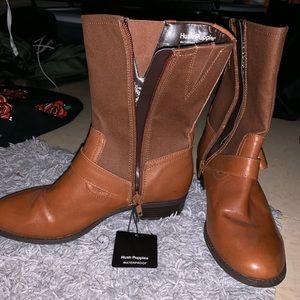 Brown Hush Puppies rain boots
